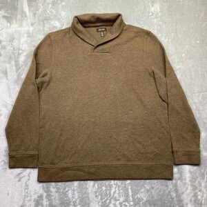 Tasso Elba Men's Brown Shawl Collar Pullover Sweater XL‎ Cotton Blend Casual